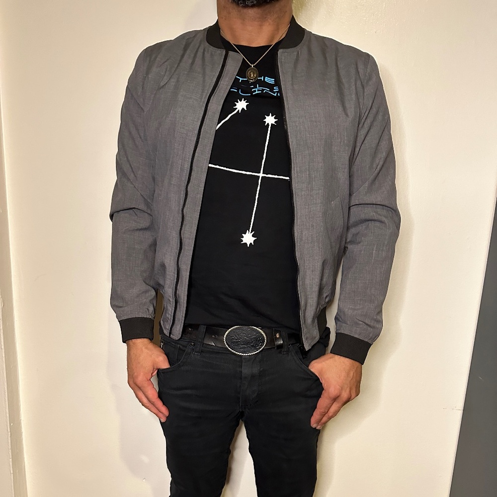 Charcoal Bomber Jacket Zara Man